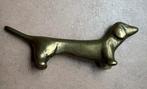 Mooi vintage teckeltje, koper of messing, Ophalen of Verzenden, Koper