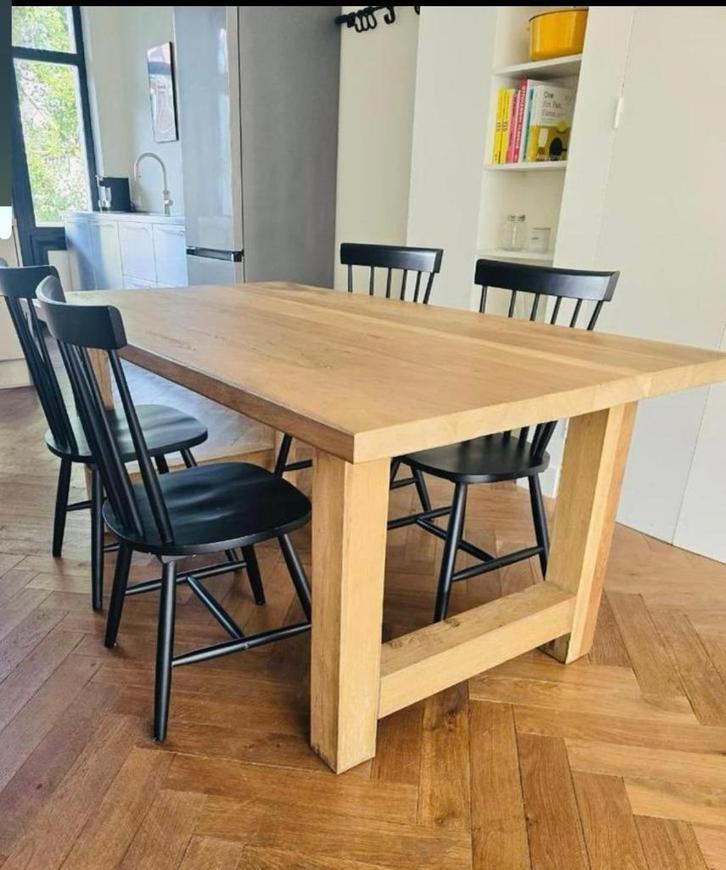 Showroom tafel van wagonhout – eiken, 20090 cm, Huis en Inrichting, Tafels | Eettafels, Nieuw, 50 tot 100 cm, 200 cm of meer, Vier personen