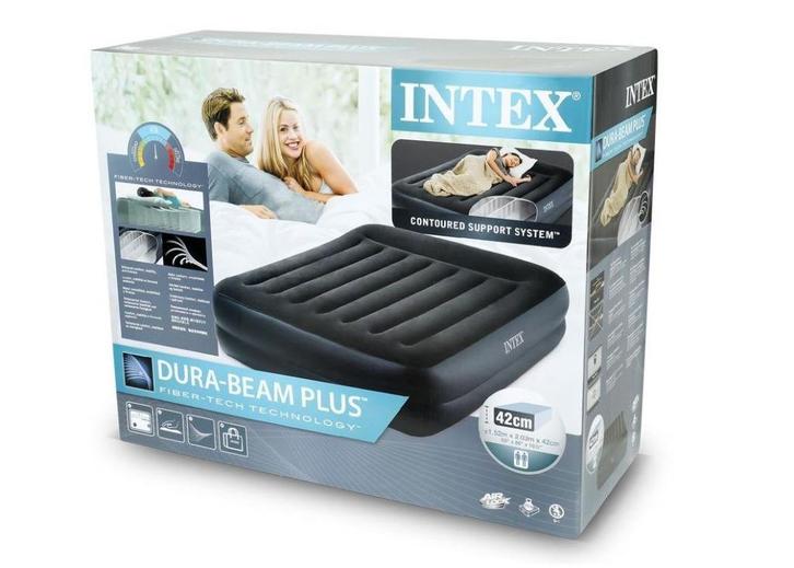 Self-Inflating Double Mattress Intex, Caravans en Kamperen, Luchtbedden, Zo goed als nieuw, 2-persoons, Ingebouwde pomp, Ophalen
