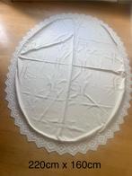 Set van 2 Vintage Linnen Tafelkleed – Ovaal & Rechthoekig, Ophalen of Verzenden, Zo goed als nieuw, Rechthoek