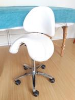 Zadelstoel ecopostural met wieltjes, Ophalen, Wit, Zo goed als nieuw, Bureaustoel