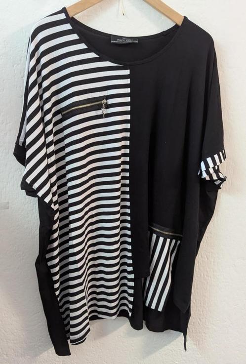 Tuniek zwart wit, Kleding | Dames, Grote Maten, Zo goed als nieuw, Blouse of Tuniek, Overige kleuren, Ophalen of Verzenden