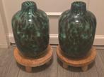 2 Groene Panter Vazen - Pronto Wonen, Huis en Inrichting, Woonaccessoires | Vazen, Ophalen of Verzenden, Minder dan 50 cm, Groen