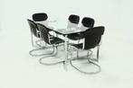 Vintage Italiaans Design Willy Rizzo Eethoek Cidue Jaren 70, Ophalen, Gebruikt, Italiaans Design, 6 tot 8 stoelen