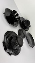 12 vintage Arcoroc Coquillage zwart coquille schelp bord kom, Overige materialen, ., Zo goed als nieuw, Bord(en)