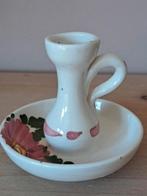 Brocante Blaker | kandelaar wit bloemen, Ophalen of Verzenden, Wit, Overige materialen, Minder dan 25 cm