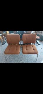 Retro/vintage jaren 70 stoelen, Huis en Inrichting, Stoelen, Ophalen, Zo goed als nieuw, Bruin, Twee