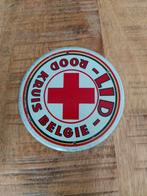 Deurpostje blik Lid Rood Kruis België JR 40/50 de Clercq NV, Ophalen of Verzenden, Gebruikt, Reclamebord