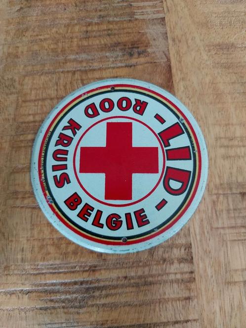 Deurpostje blik Lid Rood Kruis België JR 40/50 de Clercq NV, Verzamelen, Merken en Reclamevoorwerpen, Gebruikt, Reclamebord, Ophalen of Verzenden