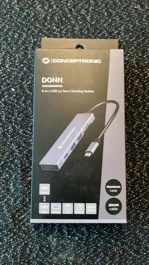 Conceptronic USB-C Docking Station / Hub DONN (Nieuw), Computers en Software, Dockingstations, Nieuw, Docking station, Laptop
