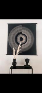 Wandkleed met cirkels - Zwart en Beige, Ophalen of Verzenden, Zo goed als nieuw