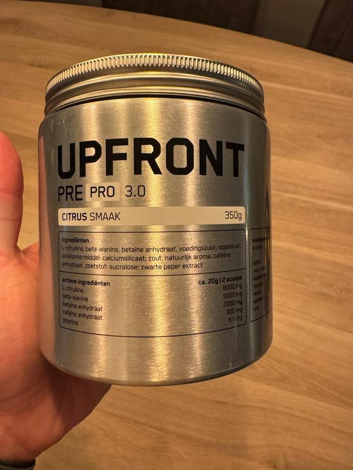 Upfront pre pro 3.0 (witte monster energy), Sport en Fitness, Gezondheidsproducten en Wellness, Zo goed als nieuw, Poeder of Drank