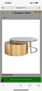 Salon tafel goud, Huis en Inrichting, Tafels | Salontafels, Ophalen, Rond, 50 tot 100 cm, Zo goed als nieuw