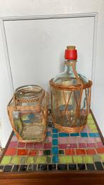 Vintage rotan vaas en fles, Ophalen