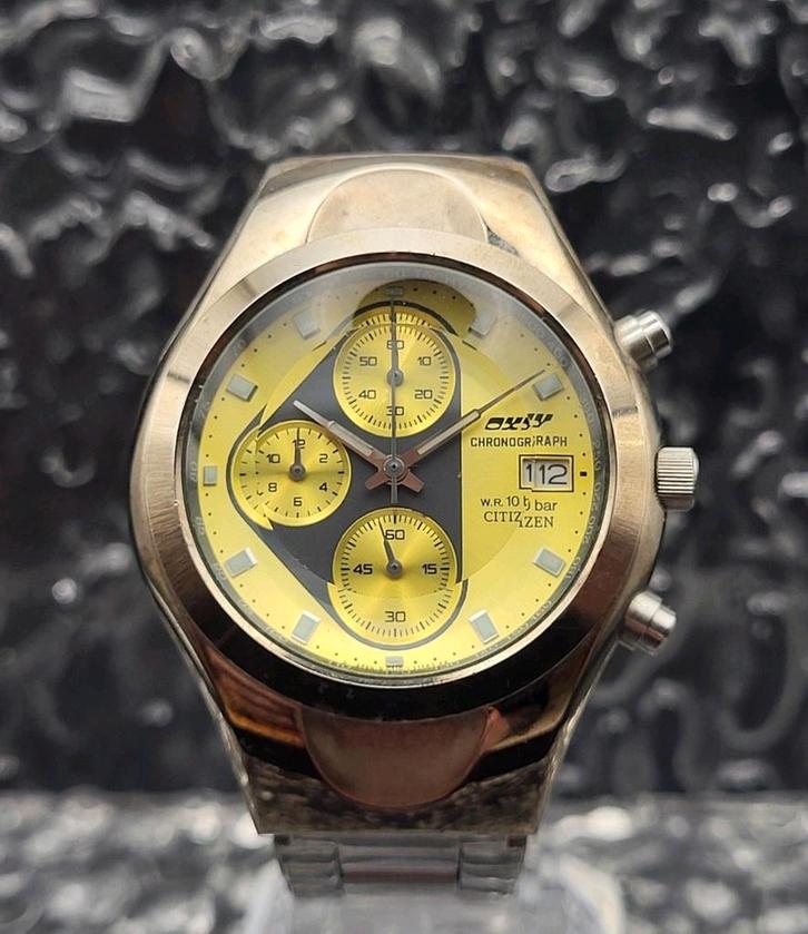 Citizen Oxy Chronograph Ref. 0510-L16631 Facet Kristal, Sieraden, Tassen en Uiterlijk, Horloges | Heren, Zo goed als nieuw, Polshorloge