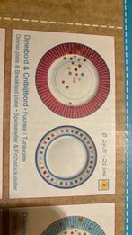 Lief! Dinerbord en ontbijtbord fuchsia/turquoise, Huis en Inrichting, Keuken | Servies, Nieuw, Ophalen of Verzenden, Bord(en)