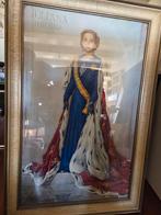 Staatsportret Koningin Juliana in mooie houten lijst, Antiek en Kunst, Ophalen