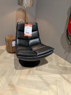 NIEUWE ZWART LEREN DRAAIFAUTEUIL STERK AFGEPRIJSD.