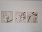 Drieluik met bloesems, Huis en Inrichting, Woonaccessoires | Schilderijen, Tekeningen en Foto's, Ophalen, Minder dan 50 cm, Zo goed als nieuw