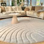 Fluffy de luxe - retro creme vloerkleed - fotoshoot, Ophalen, 150 tot 200 cm, Rond, Zo goed als nieuw