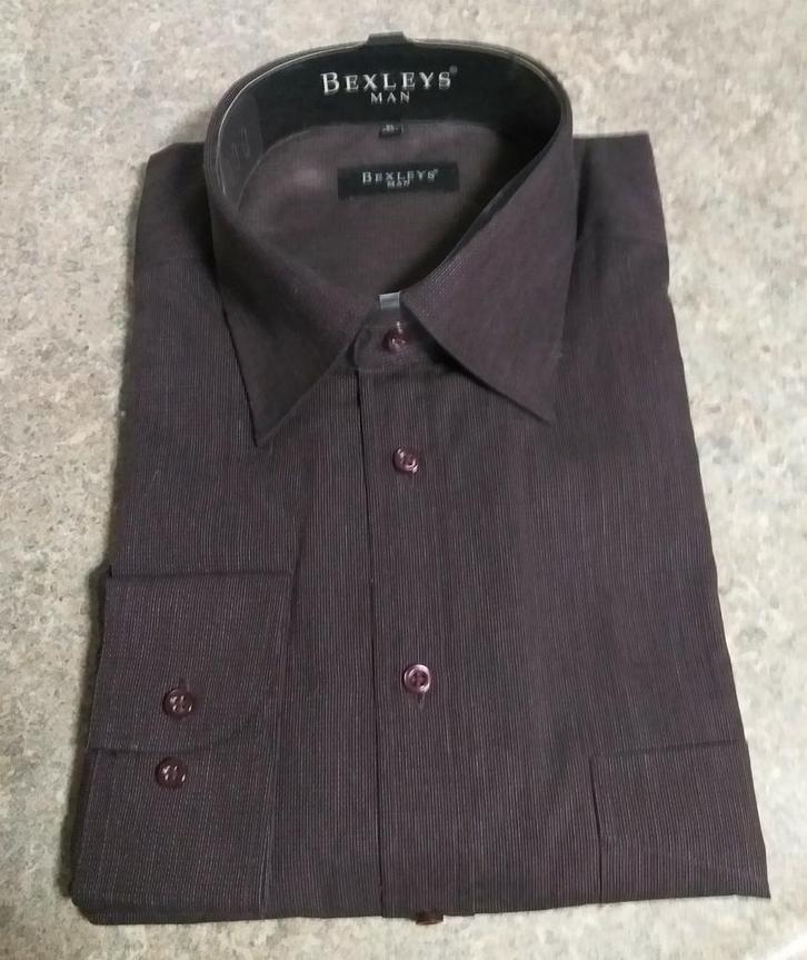 Bexleys heren overhemd maat XL 43/44, Kleding | Heren, Overhemden, Nieuw, Halswijdte 43/44 (XL), Paars, Ophalen of Verzenden