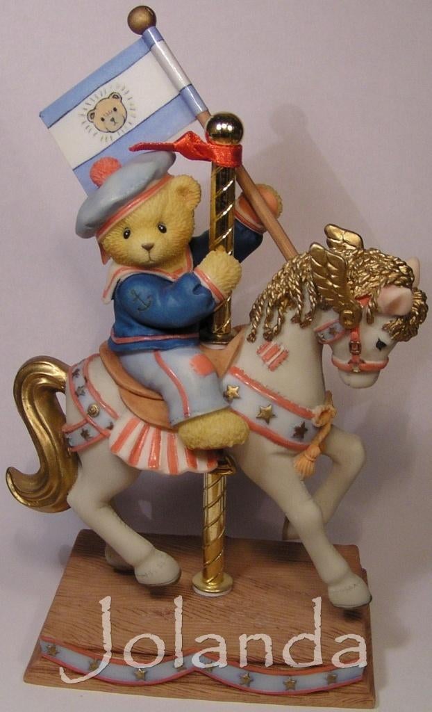 Cherished Teddies Carrousel Paard Bill, Verzamelen, Ophalen of Verzenden, Zo goed als nieuw, Beeldje, Cherished Teddies