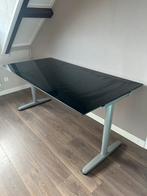 Glazen Bureau - In Hoogte Verstelbaar, Huis en Inrichting, Tafels | Eettafels, Ophalen, Gebruikt, 100 tot 150 cm, Tot twee personen