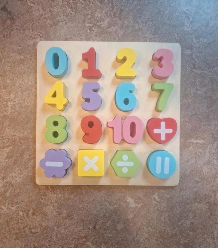 Houten Cijfer Puzzel - Leerzaam Speelgoed, Kinderen en Baby's, Speelgoed | Educatief en Creatief, Zo goed als nieuw, Puzzelen