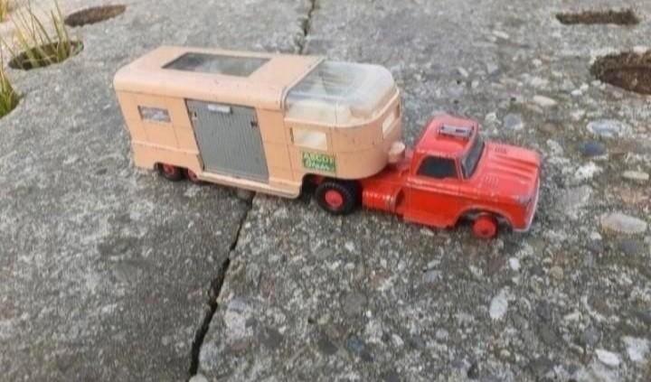 Matchbox King Size K-18 Dodge truck paardentrailer, Kinderen en Baby's, Speelgoed | Speelgoedvoertuigen, Gebruikt, Ophalen of Verzenden