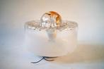 mid century vintage space age plafondlamp glas oranje Italy., Ophalen of Verzenden, Gebruikt, Glas, Vintage design