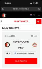 Feyenoord psv vak Q gele zijde, Tickets en Kaartjes, Sport | Voetbal, Eén persoon