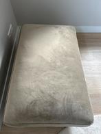 Beige velvet Bankje / Voetenbank, Ophalen, 75 tot 100 cm, Zo goed als nieuw, Stof