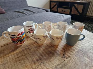 8 Leuke koffie mokken in prima staat beschikbaar voor biedingen