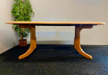 vintage ronde XL uittrektafel ovaal verlengbaar beuken tafel beschikbaar voor biedingen