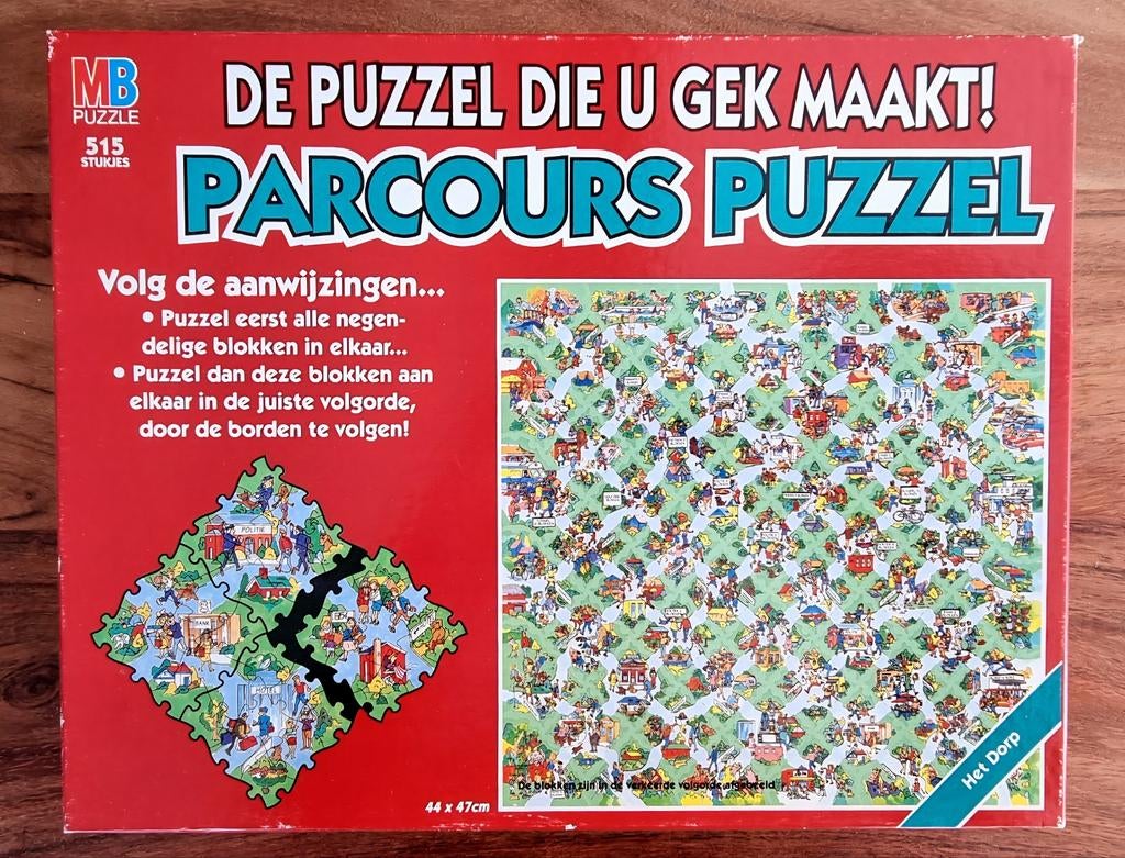 MB Parcours Puzzel - De Puzzel Die U Gek Maakt!, Ophalen of Verzenden, 500 t/m 1500 stukjes, Zo goed als nieuw, Legpuzzel