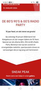 2 kaartjes 80's 90's 00's radio party, Tickets en Kaartjes, Twee personen