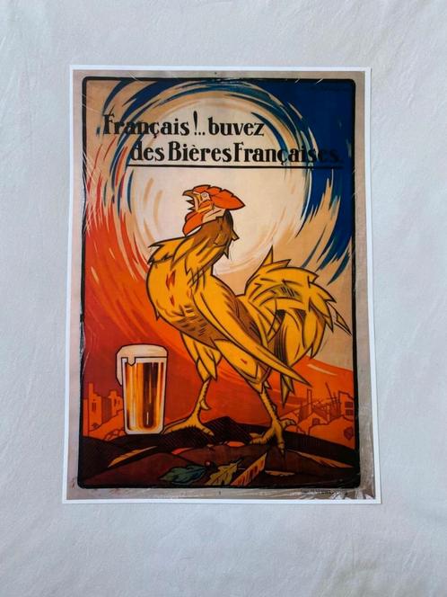 Bière Françaises Poster, Verzamelen, Posters, Zo goed als nieuw, Rechthoekig Staand, Ophalen of Verzenden