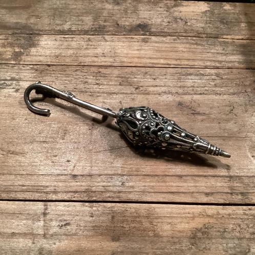 Oude paraplu speld broche rond 1900, Antiek en Kunst, Antiek | Goud en Zilver, Ophalen of Verzenden
