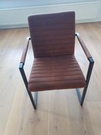 Leren Eetkamerstoelen (3 stuks) - Zo goed als nieuw!, Huis en Inrichting, Stoelen, Ophalen, Zo goed als nieuw, Metaal, Modern