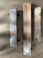 Houten wandplanken – 2x 80 cm & 1x 120 cm industrieel, Ophalen of Verzenden