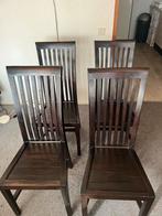 Houten stoelen set van 4, Ophalen, Gebruikt, Bruin, Vier