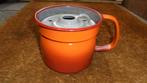 oranjegevlamd emaille melkkoker, doorsnee 18H14cm, Ophalen of Verzenden
