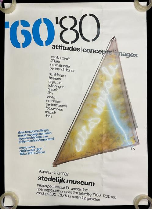 ’60-’80 attitudes/concepts/images poster Wim Crouwel 1982, Verzamelen, Posters, Gebruikt, Overige onderwerpen, A1 t/m A3, Rechthoekig Staand