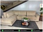 GRATIS LEVERING Ribstof Hoekbank Beige 340x220 NIEUW, Ophalen of Verzenden, 150 cm of meer, Vierpersoons of meer, Hoekbank