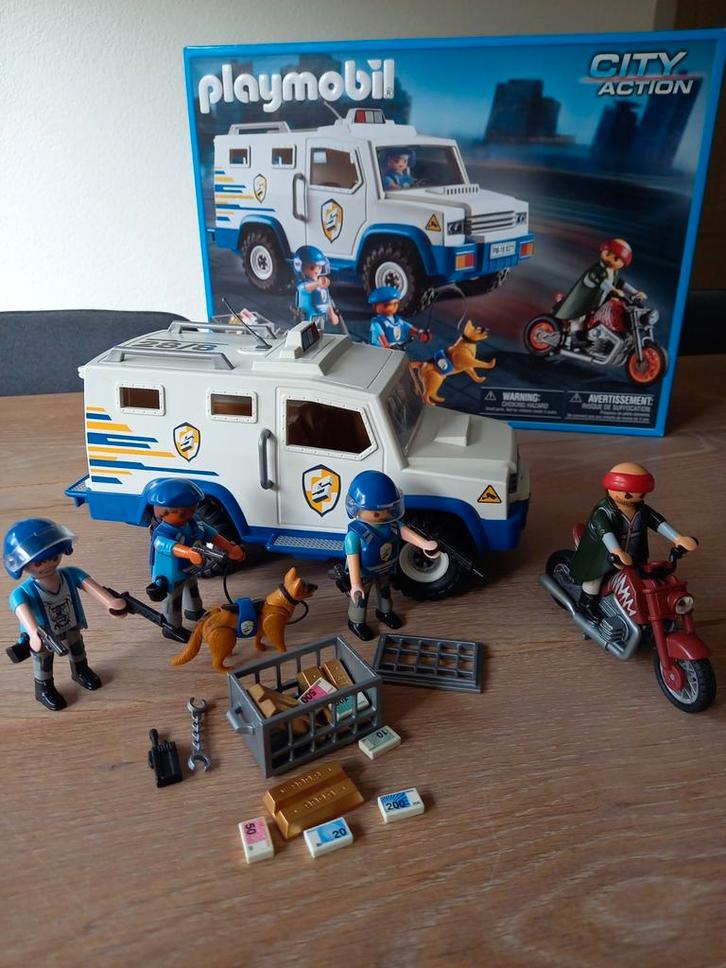 Playmobil Overval geldtransportwagen - 9371, Kinderen en Baby's, Speelgoed | Playmobil, Zo goed als nieuw, Ophalen of Verzenden