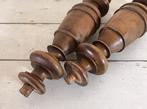 Set vintage Franse eikenhouten baluster knoppen 32,5 cm, Ophalen of Verzenden