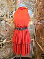 YV396 : Vintage 70s Lilli Diamond California Dress Jurk, Maat 38/40 (M), Lilli Diamond California, Oranje, Ophalen of Verzenden