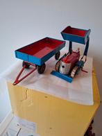 Blikken Tractor met aanhanger zie de foto's, Antiek en Kunst, Antiek | Speelgoed, Ophalen of Verzenden