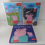 Peppa Pig, 2 puzzels en een boekje, Franstalig, Verzenden, 10 tot 50 stukjes, Zo goed als nieuw, 2 tot 4 jaar