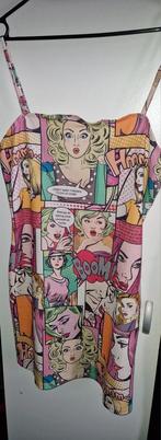 Mini jurk pop-art cartoon pin-up girls
maat M vintage, Maat 38/40 (M), Overige kleuren, Ophalen of Verzenden, Gedragen